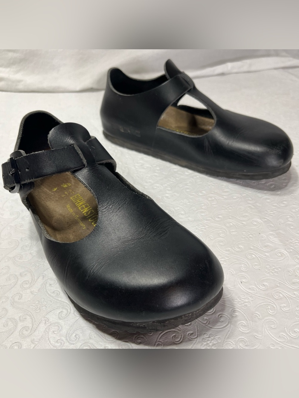 Birkenstock Paris Mary Jane Shoes Black Leather Womens EU 35 Classic German Clog - Picture 14 of 16
